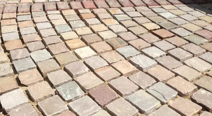 Indian Sandstone Cobbles | Patio & Driveway Setts | green color