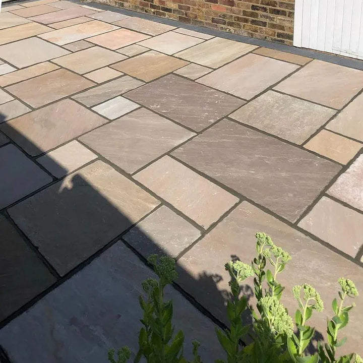 Raj green Indian sandstone paving patio