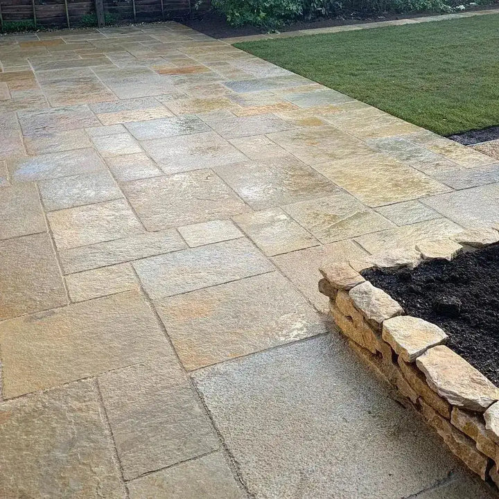 Tandur yellow limestone paving