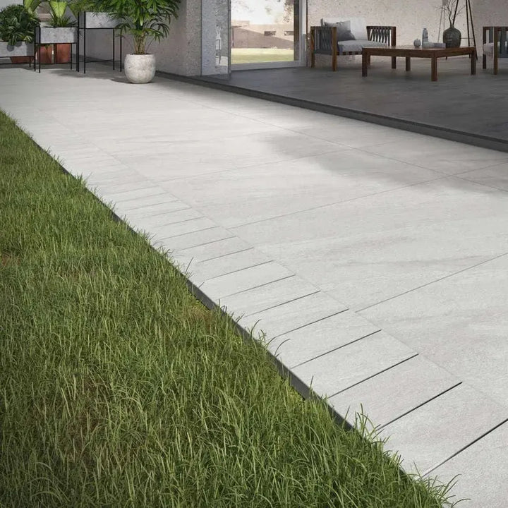 County Light Grey Porcelain Edging Setts 200x100