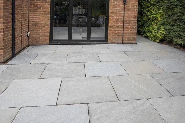 grey sandstone paving