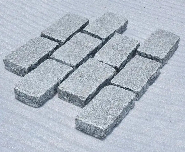 paving edging grey limestone setts